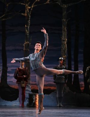 Houston Ballet Principal Chun Wai Chan as Siegfried with Artists of Houston Ballet in Photo