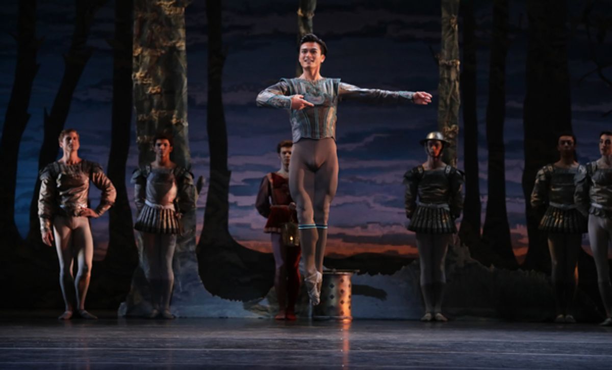 Houston Ballet Principal Chun Wai Chan as Siegfried with Artists of Houston Ballet in Stanton Welchâ€™s Swan Lake.   at 