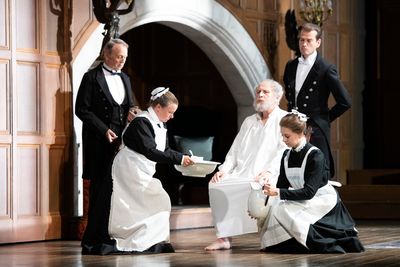 ArkelÂ (Brindley Sherratt) and actors (Chris Orr, Sarah Mann, Ashley Bain and Megan Photo