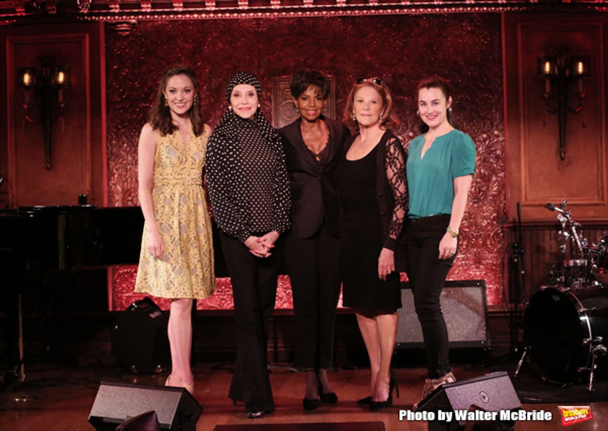 Laura Osnes, Liliane Montevecchi, Melba Moore, Linda Lavin and Lauren Worsham  during the 54 Below Press preview at 54 Below on May 20, 2015 in New York City. at 