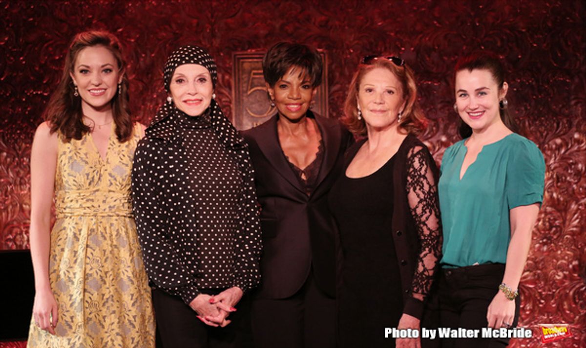 Laura Osnes, Liliane Montevecchi, Melba Moore, Linda Lavin and Lauren Worsham  during the 54 Below Press preview at 54 Below on May 20, 2015 in New York City. at 