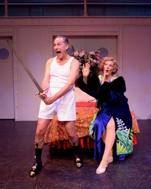 Kevin Pariseau (as Lord Evelyn) and Stacia Fernandez (as Reno Sweeney) Photo