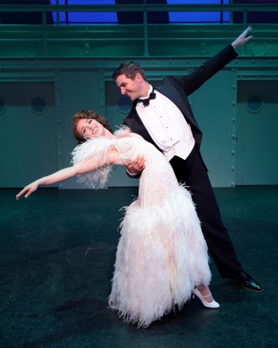 Jackie Raye (as Hope Harcourt) and Zach Trimmer (as Billy Crocker) Photo