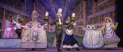 Emily Heck (Belle) and Jason Kyle Dowies (Beast) , Elise Spurlock (Madame), Gary Ruck Photo