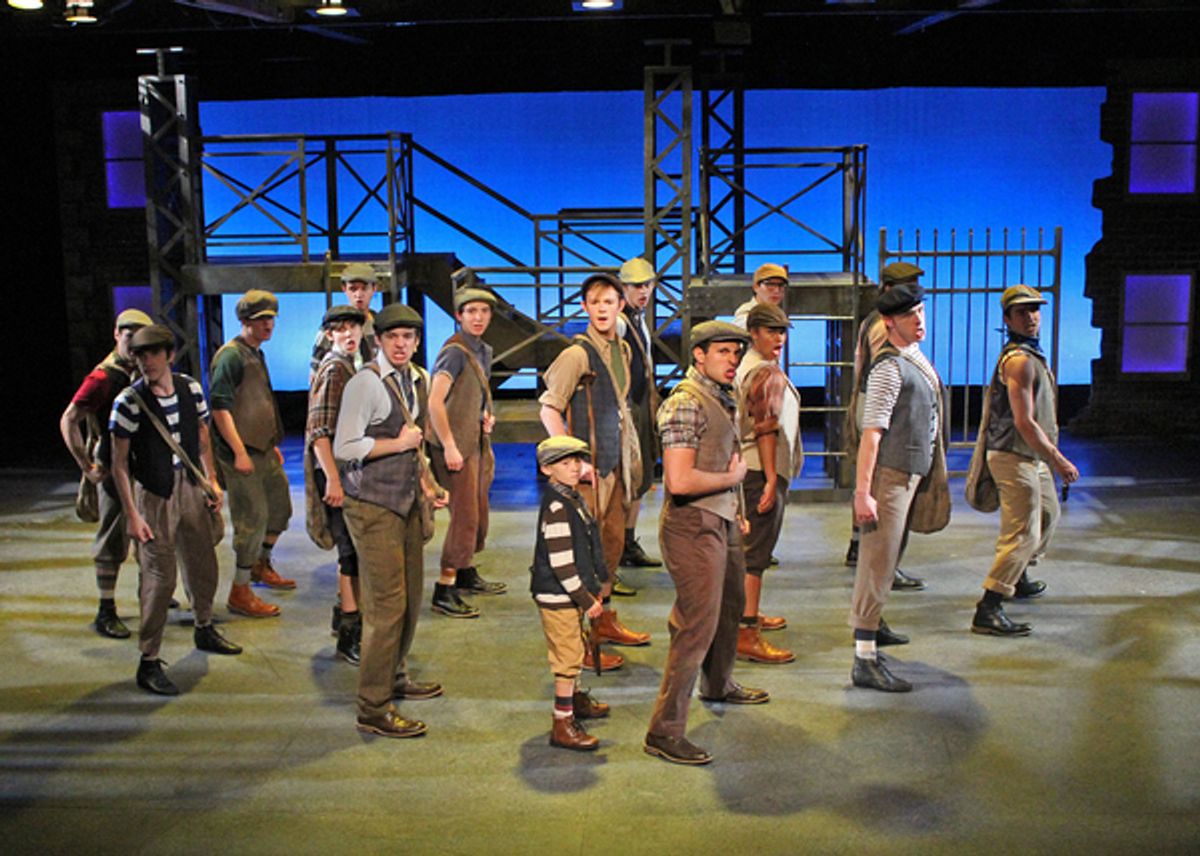 Braden Phillips, Jack Duranceau, Zack Zaromatidis, and the Cast of Newsies at 