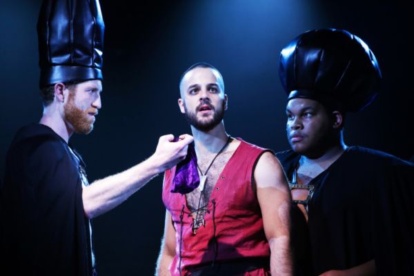 Bryan Mittelstadt (Annas), Ryan Vona (Judas) and Tyler Grigsby (Caiaphas) Photo