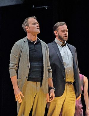 RYAN MCKINNY (ROBERT OPPENHEIMER) AND ANDREW HARRIS (EDWARD TELLER)
 Photo