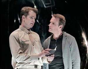 DANIEL OKULITCH (GENERAL GROVES) AND RYAN MCKINNY (ROBERT OPPENHEIMER)
 Photo