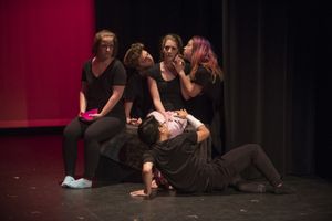 Jimbo Pestano with (back, l to r) Holly Souchack, Micah Manternach, Keyanna Khatiblou Photo