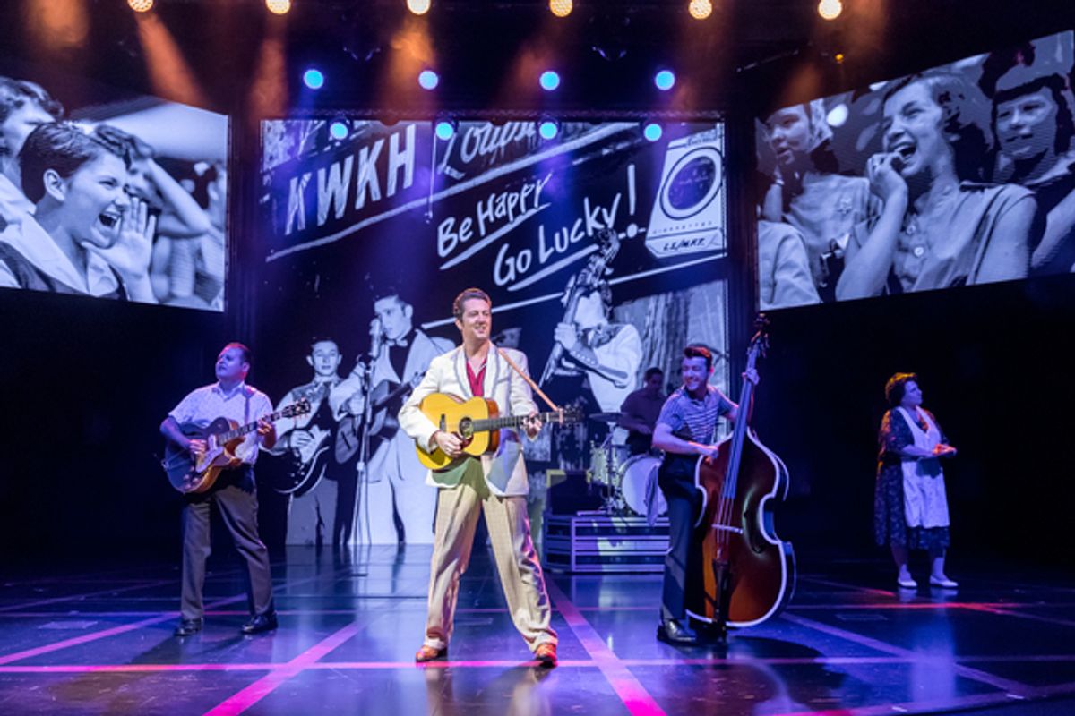 Matt Codina (Scotty Moore), Eddie Clendening (Elvis) and Zach Lentino (Bill Black) at 