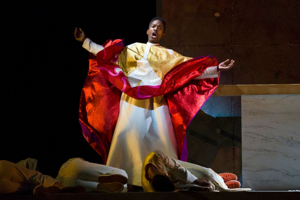 Nmon Ford, the Celebrant, in Lincoln Centerâ€™s production of Leonard Bernsteinâ€™s MASS at the 2018 Mostly Mozart Festival at 
