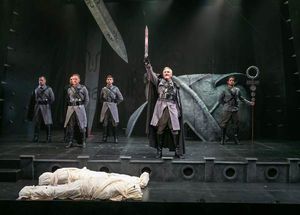 Bruce Cromer as Titus Andronicus with the company of Titus Andronicus @ BroadwayWorld Bruce Cromer as Titus Andronicus with the company of Titus Andronicus Photo