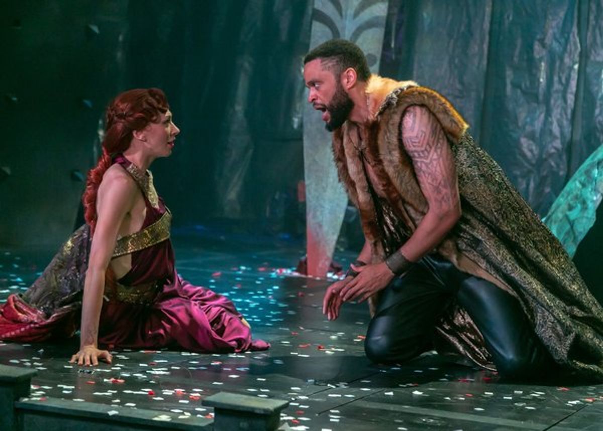 Vanessa Morosco as Tamora and Chris White as Aaron. Photo credit: Jerry Dalia. at 