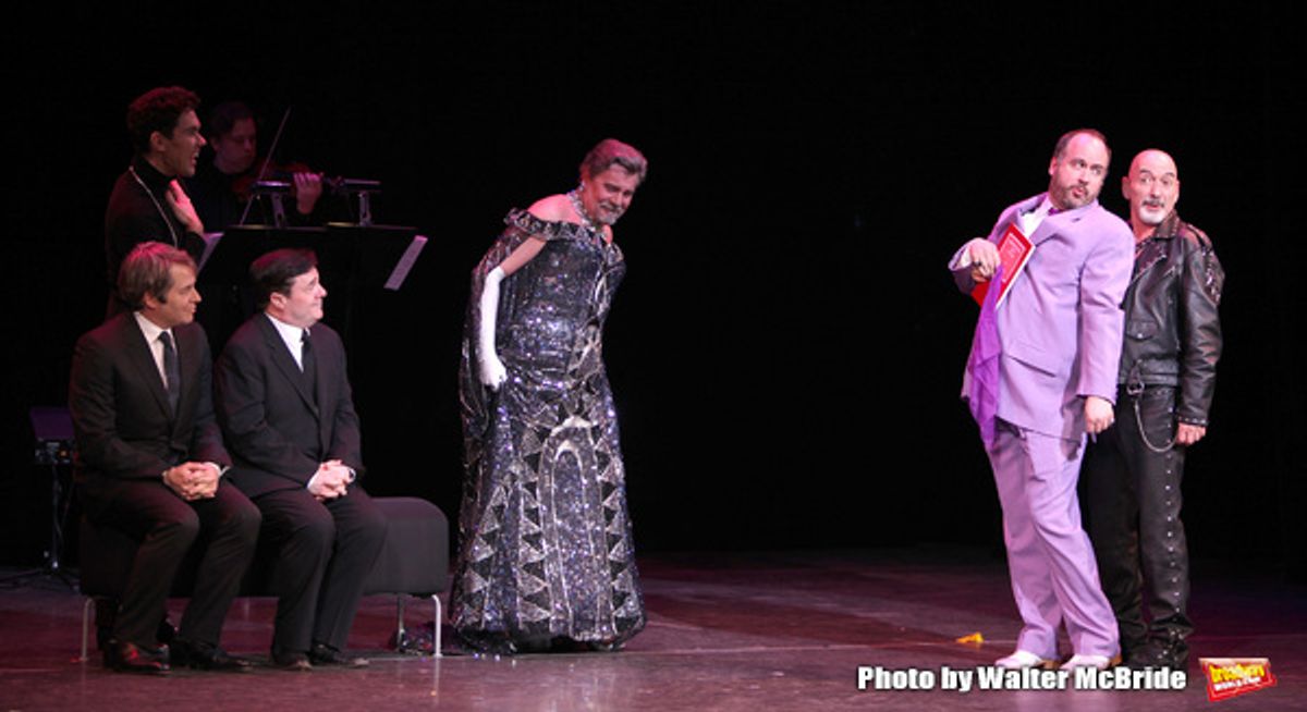 Gary Beach & Matthew Broderick & Nathan Lane with Kevin Ligon & Peter Marinos at 