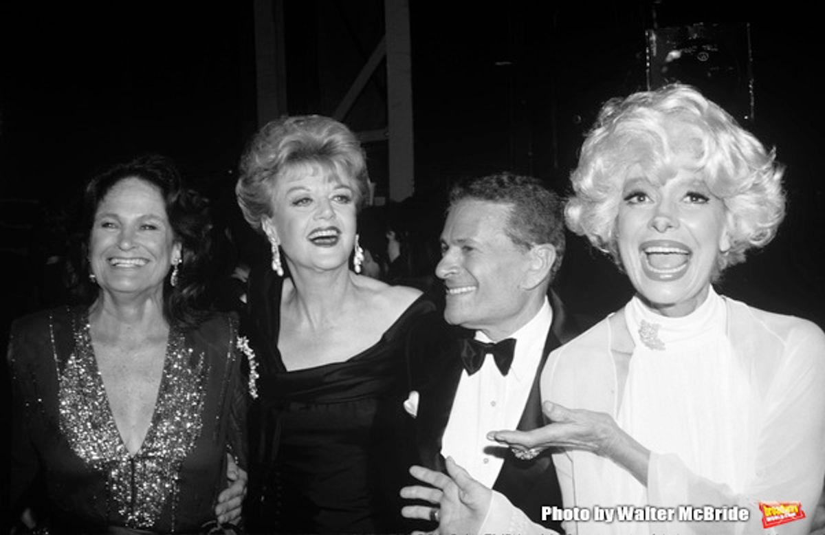 Coleen Dewhurst, Angela Lansbury, Jerry Herman and Carol Channing at 