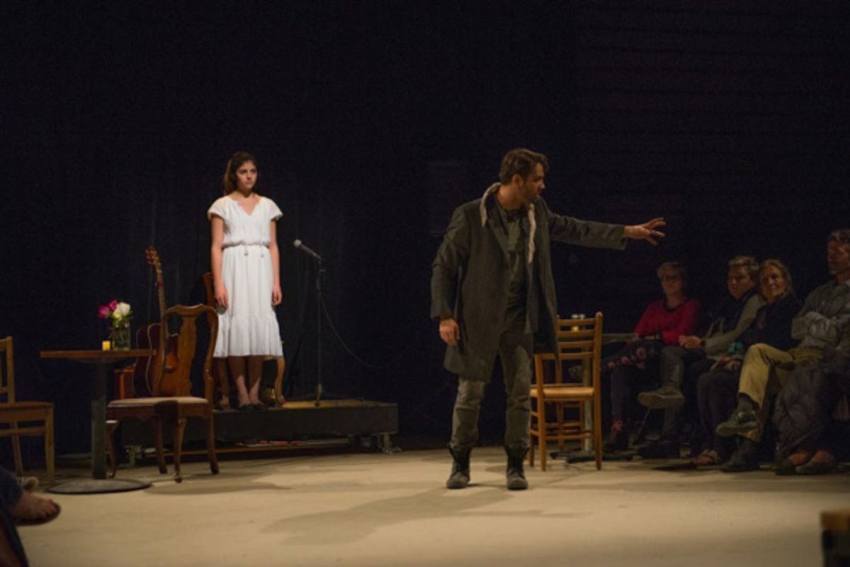 Simon Perkovich, Michael Raver and the cast of PERICLES. at 