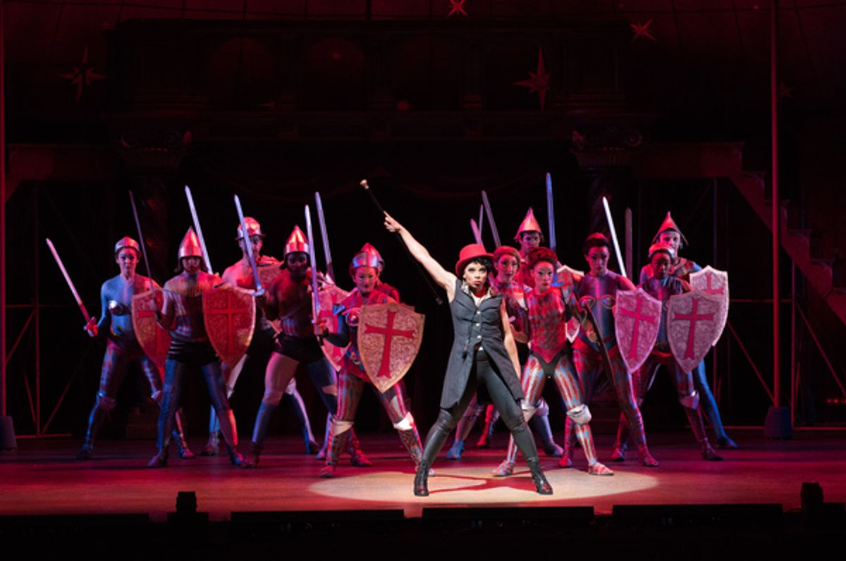 The Leading Player (Debra M. Walton) and company in MTWichita's production of Pippin, directed and choreographed by Al Blackstone.
 at 