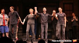 Original cast members Rick Lyon, Jennifer Barnhart and John Tartaglia with cast  Photo