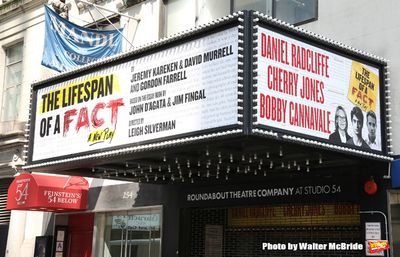 Theatre Marquee for Daniel Radcliffe, Cherry Jones, and Bobby Cannavale starring in ' Photo