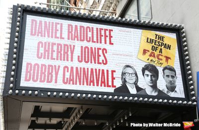 Theatre Marquee for Daniel Radcliffe, Cherry Jones, and Bobby Cannavale starring in ' Photo
