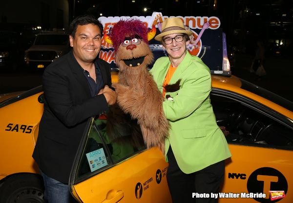Robert Lopez, Trekkie Monster and Rick Lyon  Photo