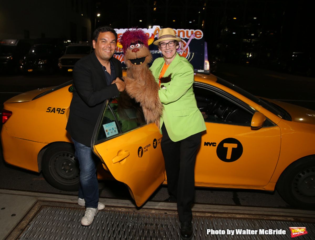 Robert Lopez, Trekkie Monster and Rick Lyon  at 