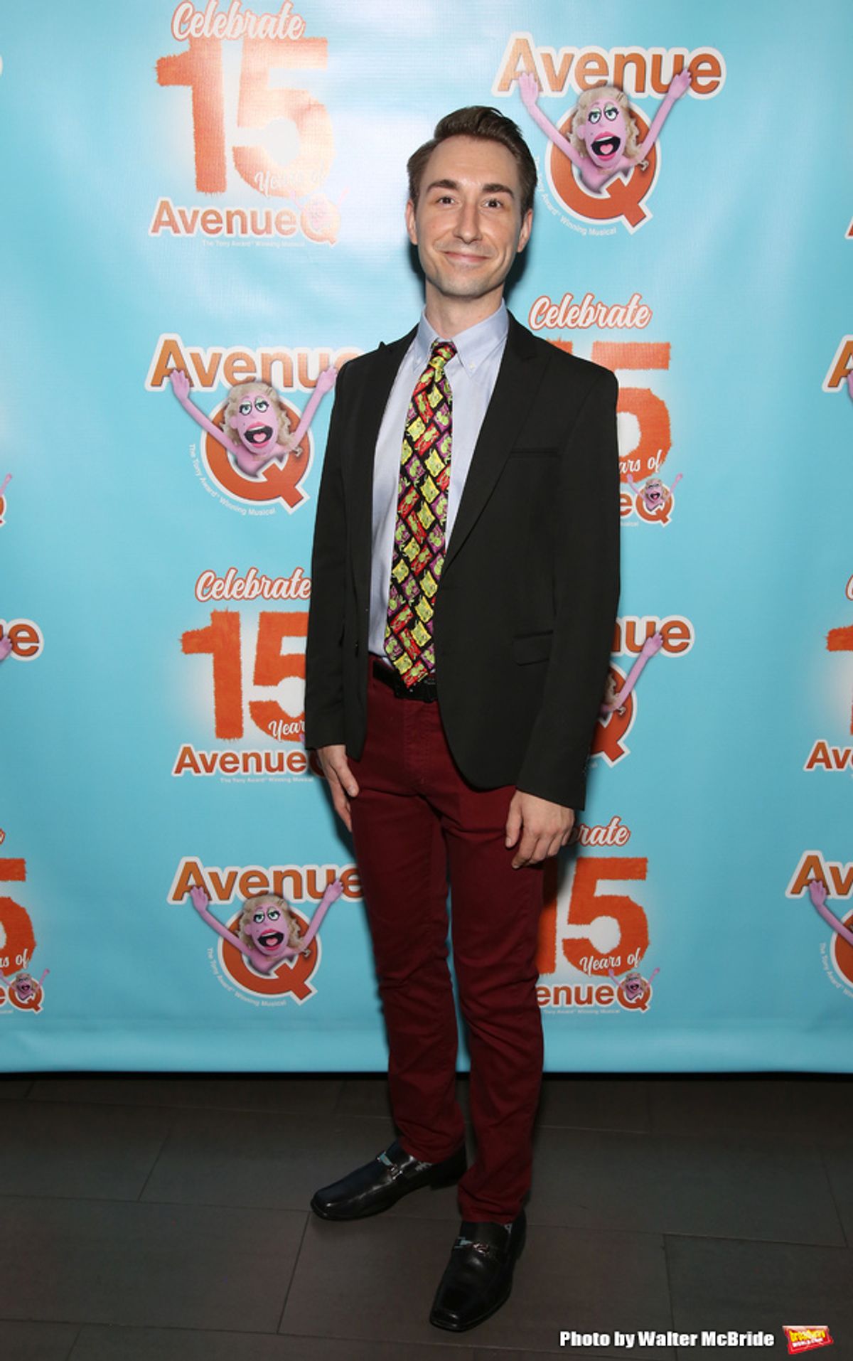 Jason Jacoby at AVENUE Q Celebrates 15th Anniversary With Cake Before The Show