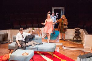 Chris Lowell, Kerry BishÃ©, Jere Burns, and Mia Dillon Photo