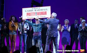 Tommy Bracco and Jerry Mitchell with cast during the Curtain Call for the Garry Marshall Tribute Performance of 'Pretty Woman:The Musical' at the Nederlander Theatre on August 2, 2018 in New York City. @ BroadwayWorld Tommy Bracco and Jerry Mitchell with cast during the Curtain Call for the Garry Marsh Photo