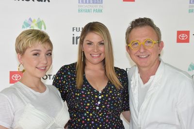 Cozi Zuehlsdorff and Heidi Blickenstaff are joined by Thomas Schumacher Photo