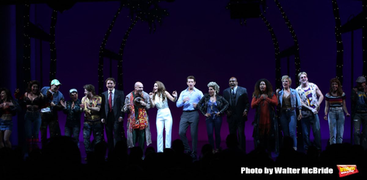 Jason Danieley, Eric Anderson, Samantha Barks, Andy Karl, Orfeh, Ezra Knight and cast at 