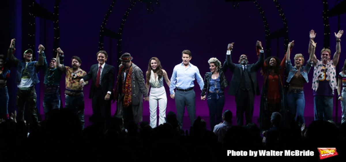 Jason Danieley, Eric Anderson, Samantha Barks, Andy Karl, Orfeh, Ezra Knight and cast at 