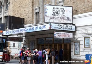 Broadway Theatre Marquee unveiling for Kenneth Lonergan's acclaimed memory play 'The Waverly Gallery' starring Elaine May, Joan Allen, Lucas Hedges and Michael Cera at the Golden Theatre on August 3, 2018 in New York City. @ BroadwayWorld Broadway Theatre Marquee unveiling for Kenneth Lonergan's acclaimed memory play 'The Photo