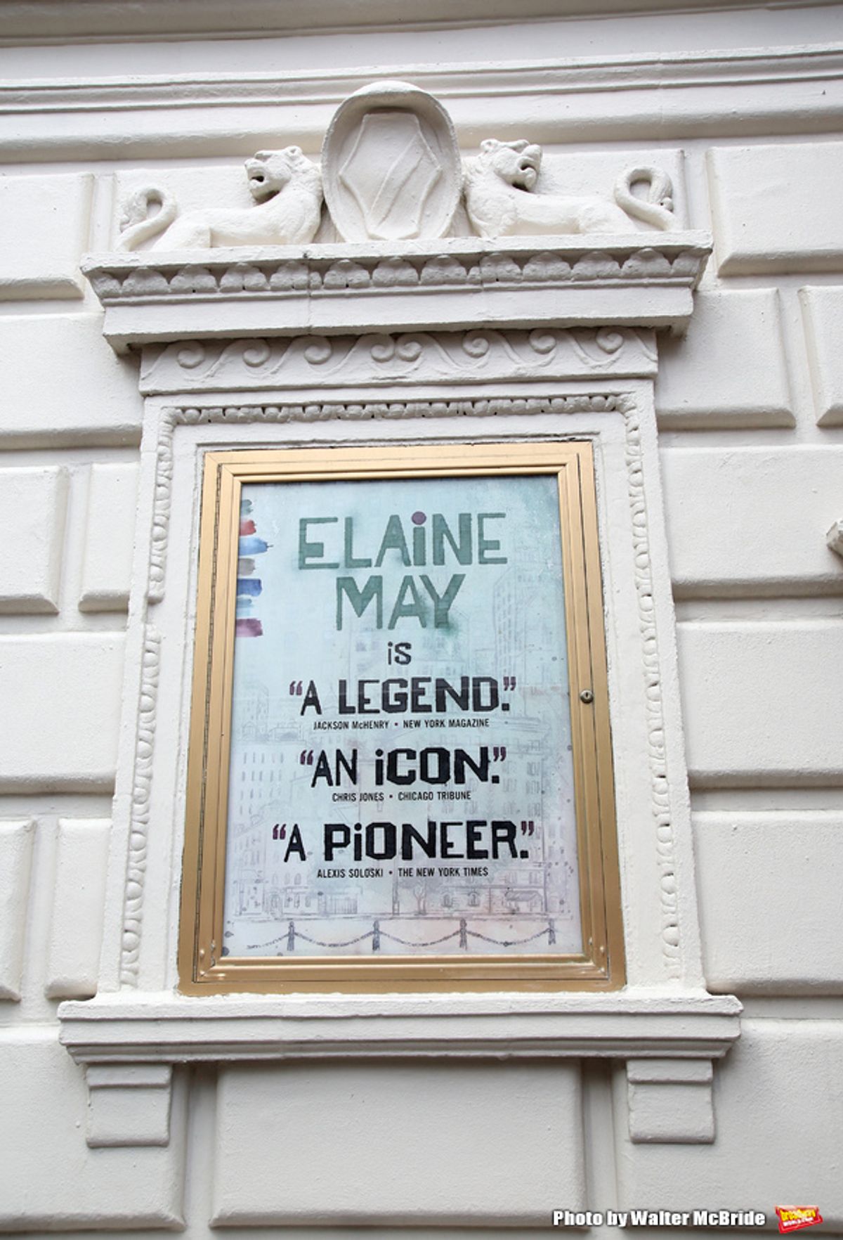 Broadway Theatre Marquee unveiling for Kenneth Lonergan's acclaimed memory play 'The Waverly Gallery' starring Elaine May, Joan Allen, Lucas Hedges and Michael Cera at the Golden Theatre on August 3, 2018 in New York City. at 