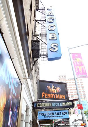 Broadway Theatre Marquee unveiling of the Jez Butterworth play 'The Ferryman' directed by Sam Mendes at the Jacobs Theatre on August 3, 2018 in New York City. @ BroadwayWorld Broadway Theatre Marquee unveiling of the Jez Butterworth play 'The Ferryman' directe Photo