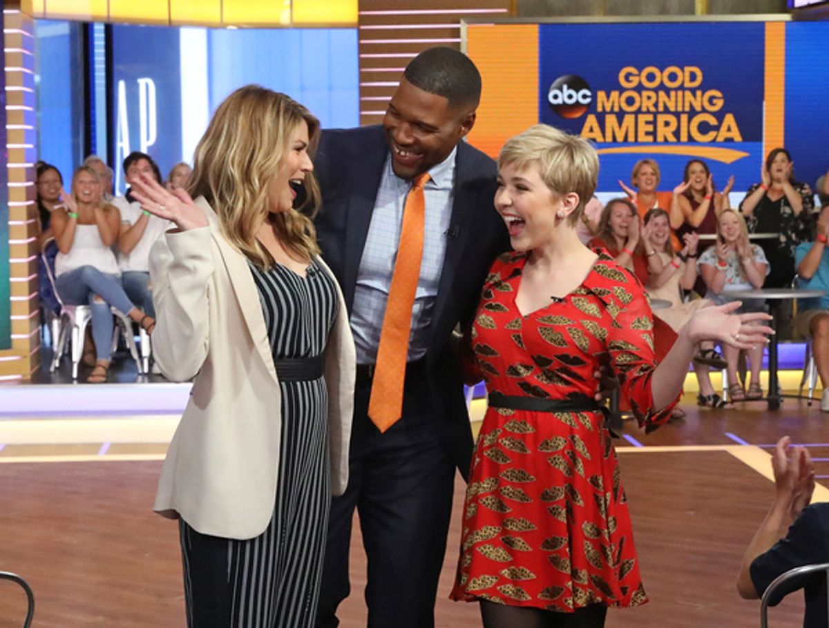 Heidi Blickenstaff, Michael Strahan, and Cozi Zuehlsdorff at 