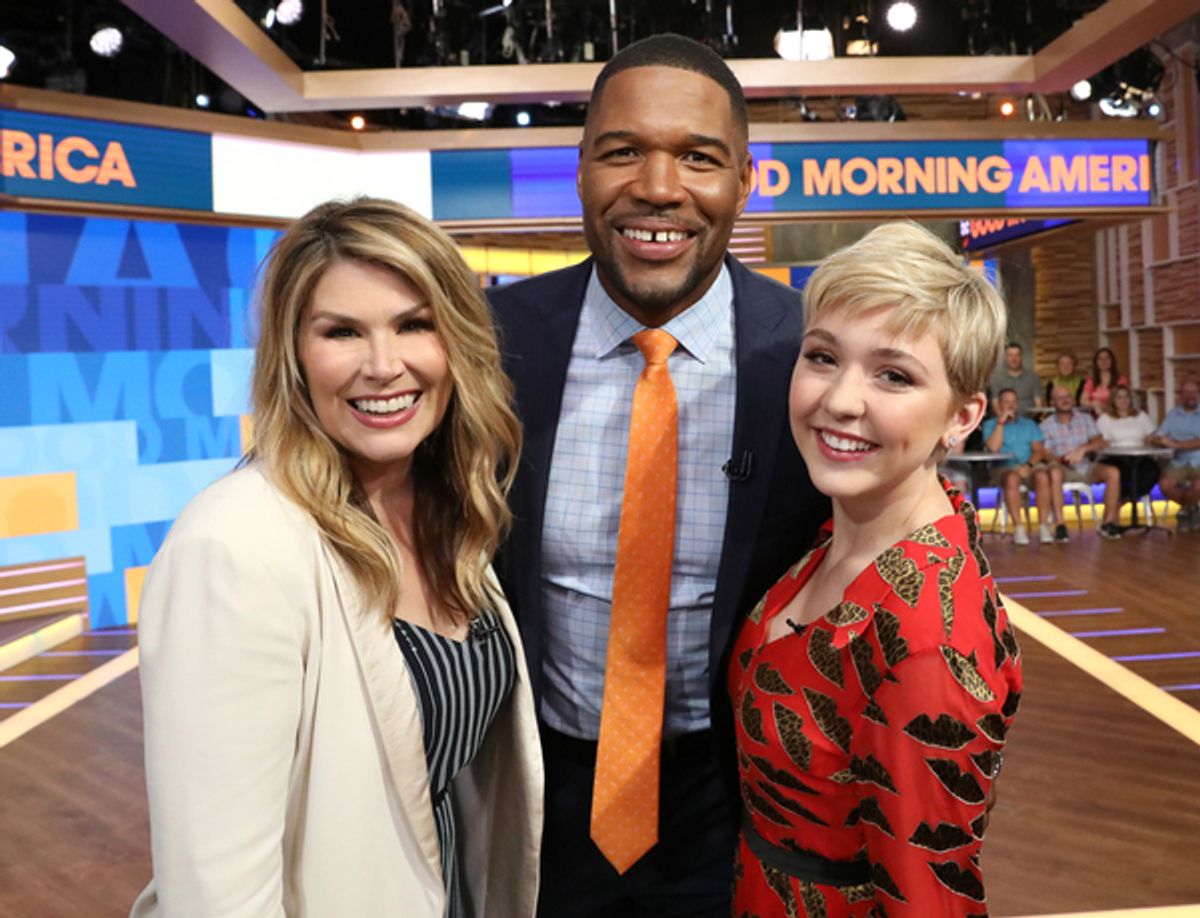Heidi Blickenstaff, Michael Strahan, and Cozi Zuehlsdorff at 