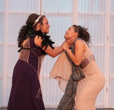 Sabra Williams (Tamora) and Katie Powers-Faulk (Lavinia) Photo