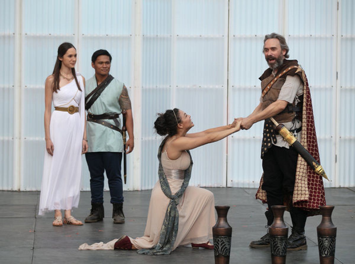 Rachel Li (Lucia), Jose Acain (Lucius), Katie Powers-Faulk (Lavinia), David Melville (Titus Andronicus) at 
