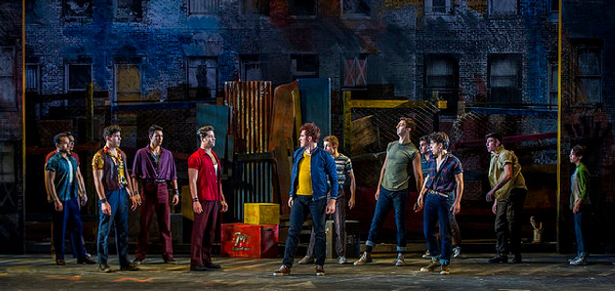 Sean Ewing, Tyler Hanes, and the cast of West Side Story at 
