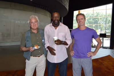 Director John Gould Rubin, Edwin Lee Gibson (Dick Gregory) and John Carlin (Stand-up  Photo