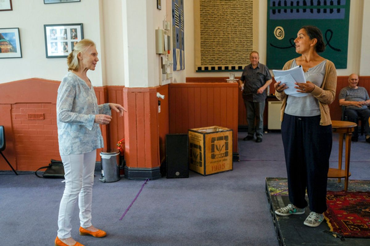 Eileen Battye, Russell Dixon, Liz Jadav, Alan Ayckbourn at 