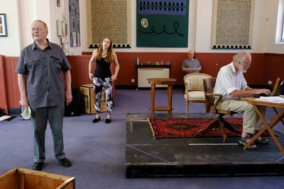 Russell Dixon, Naomi Petersen, Alan Ayckbourn and Christopher Godwin Photo