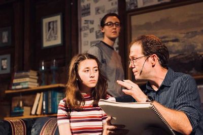             Mary Shalaby as Small Alison, Caitlin Teeley as Alison Bechdel, and Matt  Photo