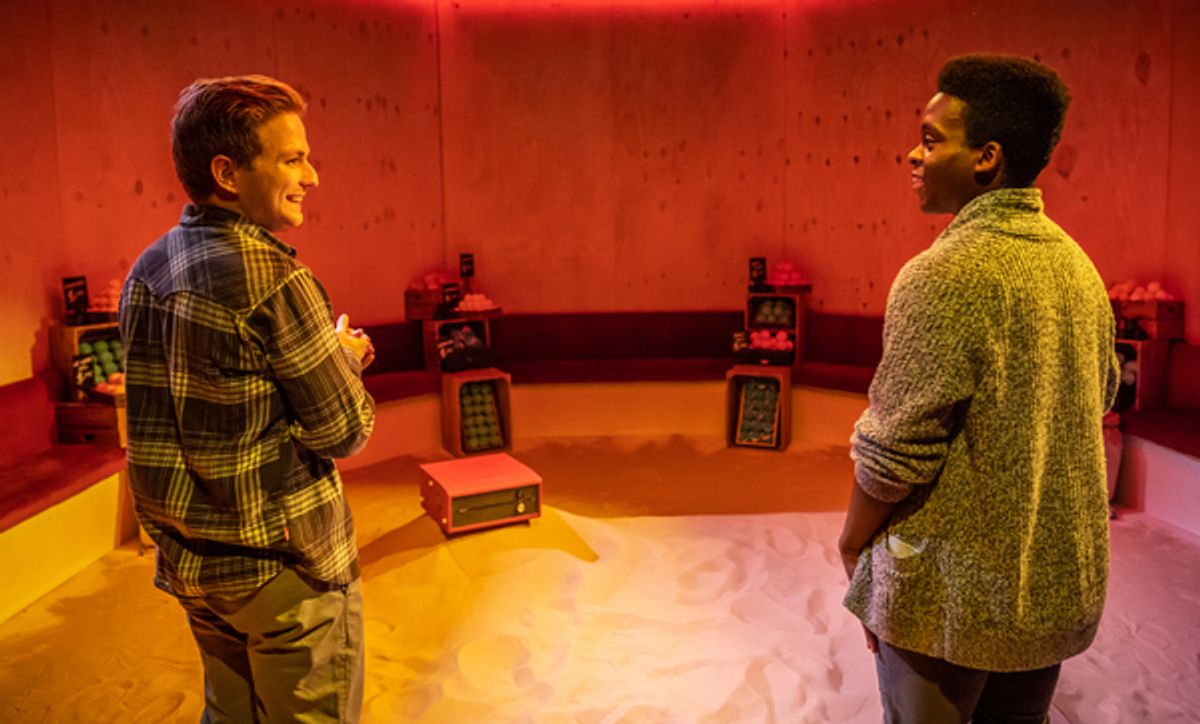 Harry McEntire (The Writer), Tyrone Huntley (The Academic) at 