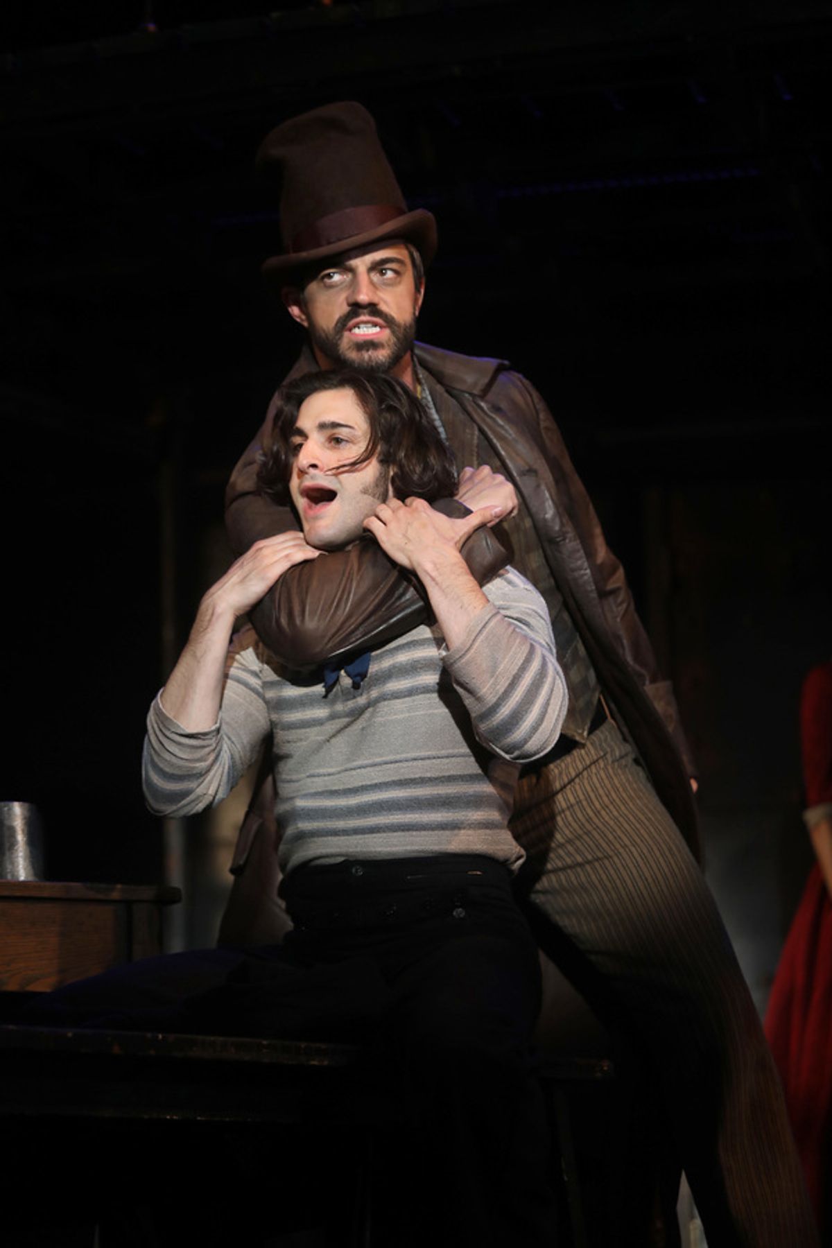 Brandon Andrus (Bill Sikes) with Alex Stewart in Goodspeed Musicalsâ€™ Oliver! at 