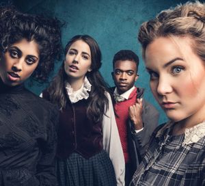 Siobhan Athwal as Emily Bronte, Molly Lynch as Anne Bronte, Matthew Jacobs Morgan as  Photo
