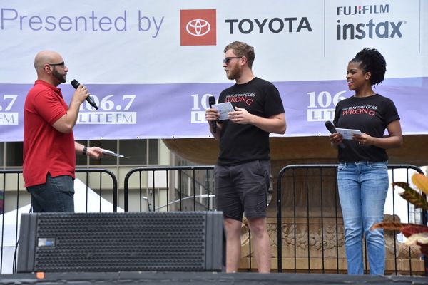 106.7 Lite FM's Victor Sosa with Preston Truman Boyd and Ashley Bryant Photo