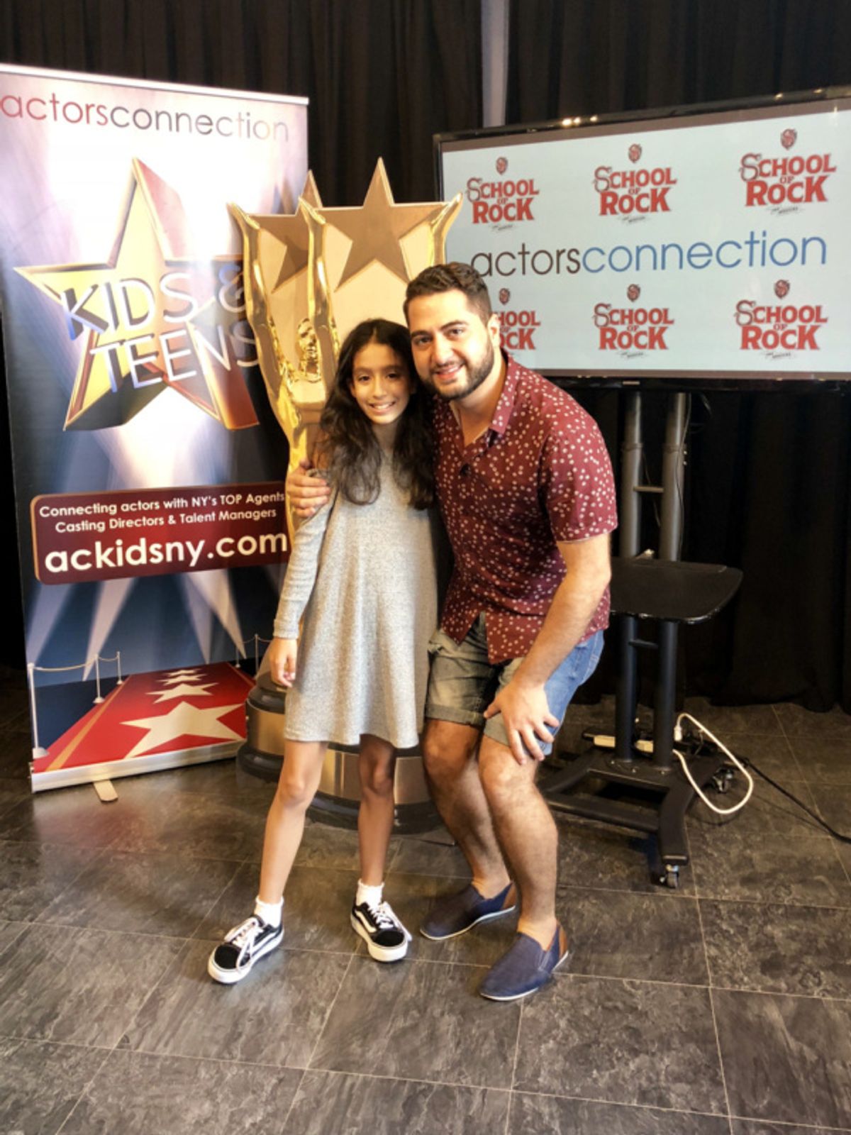 Broadway Star Madison Lagares with Director Walid Chaya, head of Actors Connection Kids & Teens programs. at 
