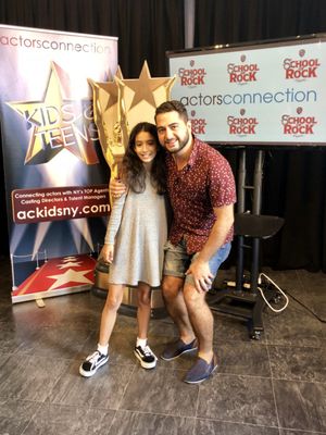 Broadway Star Madison Lagares with Director Walid Chaya, head of Actors Connection Kids & Teens programs. @ BroadwayWorld Broadway Star Madison Lagares with Director Walid Chaya, head of Actors Connection Ki Photo
